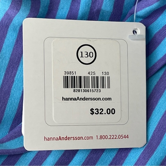 HANNA ANDERSON NWT BLUE PURPLE STRIPED ACTIVE LOUNGE SWEAT PANTS CASUAL 130 7/10 - Picture 6 of 13